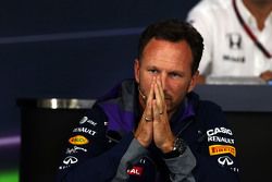 Christian Horner, Red Bull Racing, Teamchef, in der FIA-PK