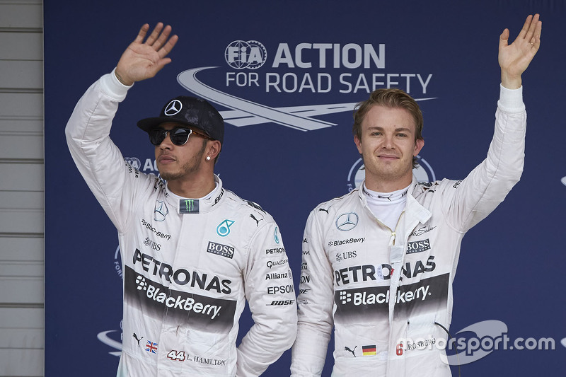 Polesitter: Nico Rosberg, Mercedes AMG F1 Team, second place Lewis Hamilton, Mercedes AMG F1 Team