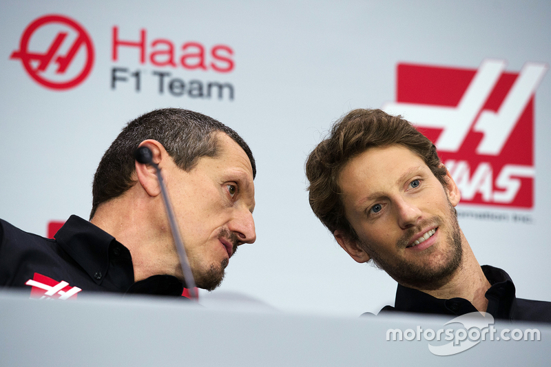 Gunther Steiner, Haas F1 Team principal, Romain Grosjean, Haas F1 Team