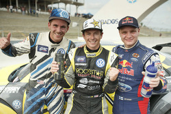 Winner Tanner Foust, Andretti Autosport Volkswagen, second place Joni Wiman, Olsbergs MSE Ford, third place Scott Speed, Andretti Autosport Volkswagen