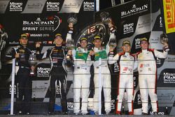 Podium: winners Laurens Marco Seefried, Norbert Siedler, Rinaldi Racing, second place Patrick Kujala, Mirko Bortolotti, GRT Grasser Racing Team, third place Enzo Ide, Christopher Mies, Belgian Audi Club Team