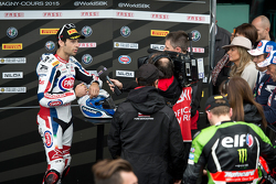 Sylvain Guintoli, Pata Honda, en interview dans le parc fermé