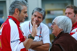 (L to R): Maurizio Arrivabene, Ferrari Team Principal with Bernie Ecclestone