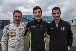 Top three qualifiers, Stoffel Vandoorne, ART Grand Prix, Pierre Gasly, DAMS, Alexander Rossi, Racing Engineering