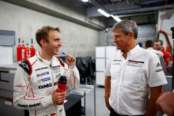 Fritz Enzinger, Head of Department LMP1 Porsche Team with Timo Bernhard, Porsche Team