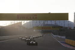 The GP2 field head to turn 2