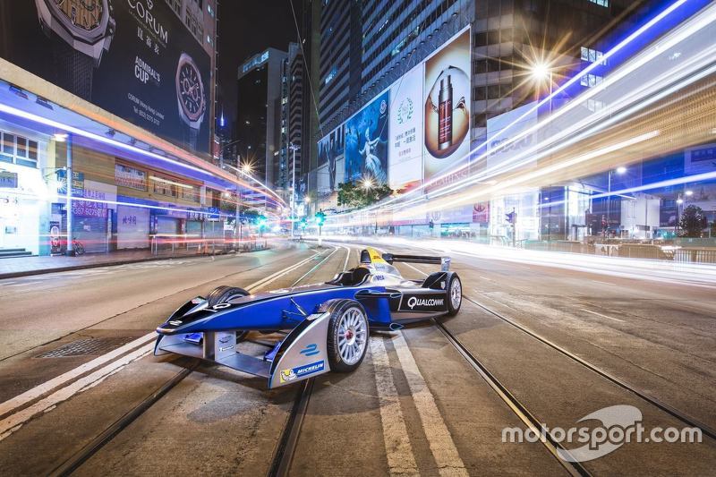 Formula E car in Hong Kong