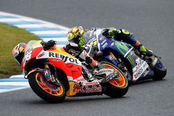 Dani Pedrosa, Repsol Honda Team; Valentino Rossi, Yamaha Factory Racing