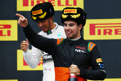 Sergio Perez, Sahara Force India F1 viert derde plaats op podium