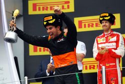 Серхио Перес, Sahara Force India F1 празднует третье место на подиуме