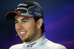 Sergio Pérez, Sahara Force India F1en la conferencia de prensa de la FIA