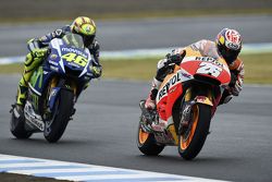 Dani Pedrosa, Repsol Honda Team; Valentino Rossi, Yamaha Factory Racing