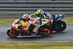 Dani Pedrosa, Repsol Honda Team; Valentino Rossi, Yamaha Factory Racing
