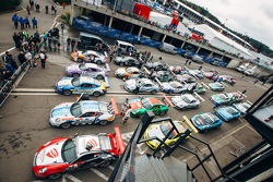 Cars assembled in parc ferme