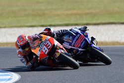 Marc Marquez, Repsol Honda Team dépasse Jorge Lorenzo, Yamaha Factory Racing