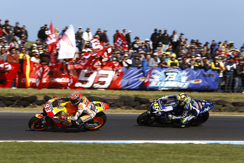 Marc Marquez, Repsol Honda Team and Valentino Rossi, Yamaha Factory Racing