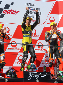 Le vainqueur Alex Rins, Paginas Amarillas HP 40 fête sa victoire sur le podium