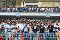 Fans in the grandstand