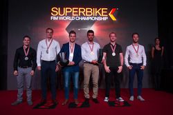 PJ Jacobsen, Kawasaki, Chaz Davies, Ducati Team, el Campeón del Mundo de Superbike 2015 Jonathan Rea