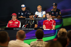 The FIA Press Conference: Marcus Ericsson, Sauber F1 Team; Valtteri Bottas, Williams; Daniel Ricciardo, Red Bull Racing; Kimi Raikkonen, Ferrari; Lewis Hamilton, Mercedes AMG F1; Alexander Rossi, Manor F1 Team