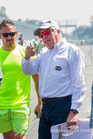 Charlie Whiting, race and safety director, inspects the circuit