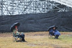 Fans in the rain