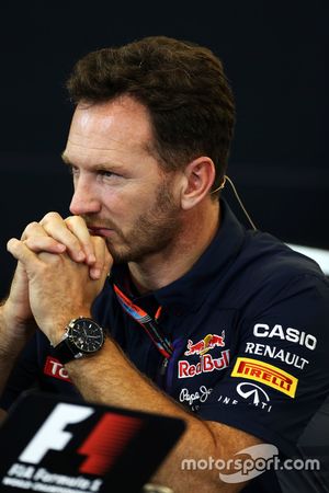 Christian Horner, Red Bull Racing Team Principal durant la conférence de presse de la FIA