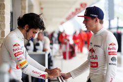 (L to R): Carlos Sainz Jr., Scuderia Toro Rosso with team mate Max Verstappen, Scuderia Toro Rosso