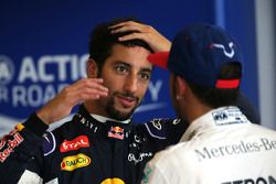 Third place qualifying for Daniel Ricciardo, Red Bull Racing and second place qualifying for Lewis Hamilton, Mercedes AMG F1 Team Lewis Hamilton, Mercedes AMG F1 Team