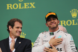 Podium: Race winner and World Champion Lewis Hamilton, Mercedes AMG F1 celebrates on the podium