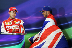 Sebastian Vettel, Ferrari and Lewis Hamilton, Mercedes AMG F1 in the FIA Press Conference