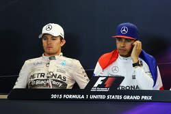 Nico Rosberg, Mercedes AMG F1 and Lewis Hamilton, Mercedes AMG F1 in the FIA Press Conference