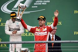 Podium: derde plaats Sebastian Vettel, Ferrari