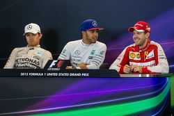 Yarış sonrası FIA Basın Konferansı; ikinci Nico Rosberg, Mercedes AMG F1, Yarış galibi ve Dünya Şamp