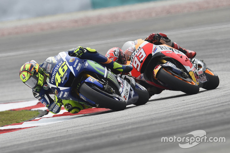 Valentino Rossi, Yamaha Factory Racing and Marc Marquez, Repsol Honda Team