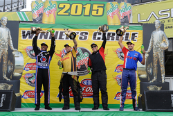 Race winners Antron Brown, Del Worsham, Drew Skillman and Hector Arana Jr.