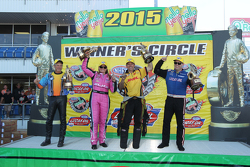 Race winners Jerry Savoie, Erica Enders-Stevens, Del Worsham and Richie Crampton