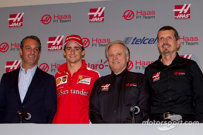 Carlos Slim, Presidente de América Móvil, Esteban Gutiérrez Haas Team, Gene Haas Dueño del Equipo y Guenther Steiner Director el equipo
