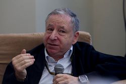 Jean Todt, FIA President with the media
