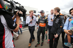Sergio Perez, Sahara Force India F1 avec Simon Lazenby, Sky Sports F1 TV