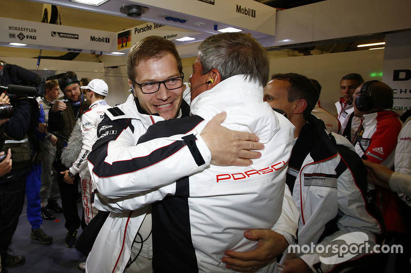 Fritz Enzinger, Head of Department LMP1 Porsche Team with Andreas Seidl, Team Principal Porsche Team