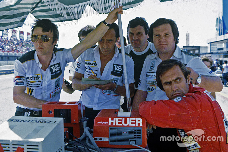 Patrick Head, Alan Jones y Carlos Reutemann, Williams