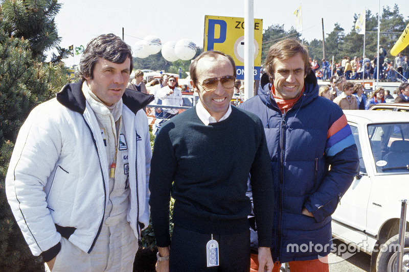 Frank Williams con Alan Jones y Carlos Reutemann, Williams