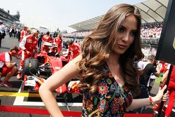Chica de la parrilla para Sebastian Vettel, Ferrari SF15-T.