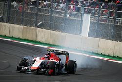 Alexander Rossi, Manor Marussia F1 Team blokkeert de banden tijdens het remmen