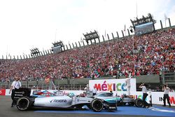 Race winner Nico Rosberg, Mercedes AMG F1 Team, second place Lewis Hamilton, Mercedes AMG F1 Team and Valtteri Bottas, Williams F1 Team