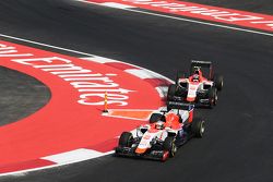 Will Stevens, Manor Marussia F1 Team leads team mate Alexander Rossi, Manor Marussia F1 Team