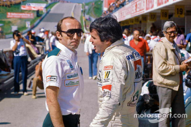 Frank Williams avec Alan Jones, Williams