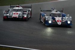 #1 Toyota Racing Toyota TS040 Hybrid: Sébastien Buemi, Anthony Davidson, Kazuki Nakajima and #8 Audi