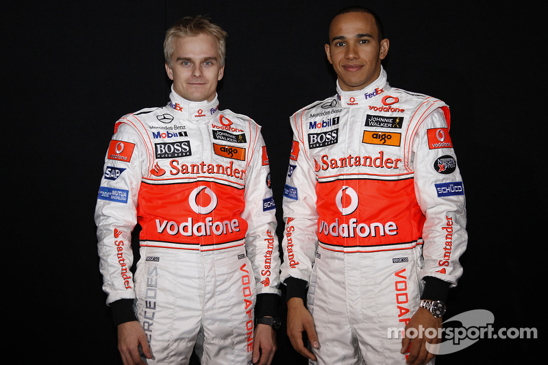 Heikki Kovalainen and Lewis Hamilton